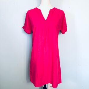 Vineyard Vines Pink Linen Short Sleeve Popover Dress Size 2